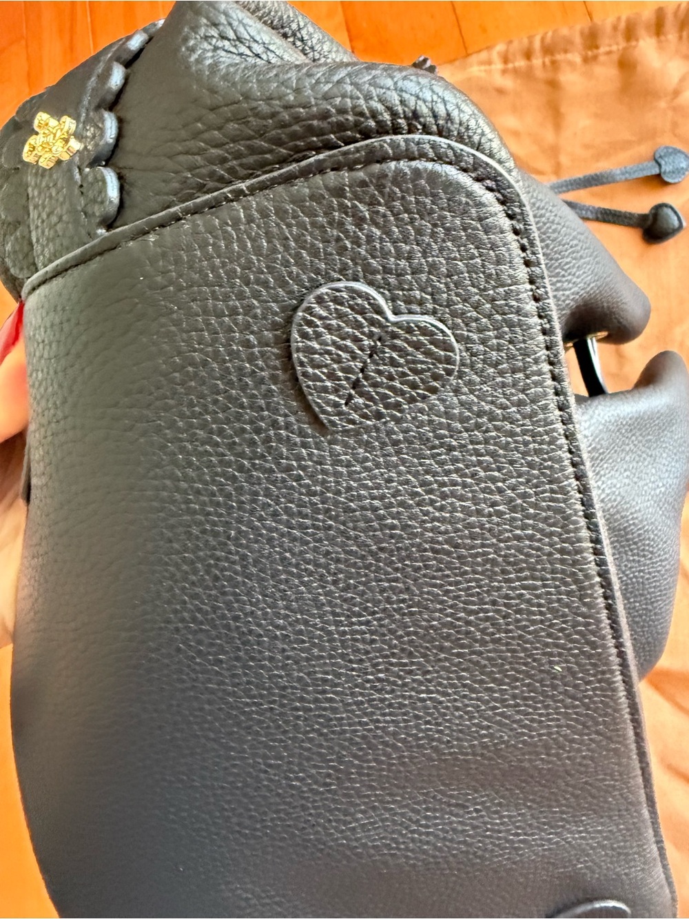 Stoney Clover Lane Leather Henrietta Bucket Bag Noir Black - Picture 7 of 16